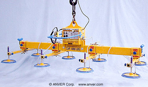 ANVER Eight Pad Electric Powered Vacuum Lifter for Lifting Steel Plate 20 ft x 8 ft (6.1 m x 2.4 m) up to 4000 lb (1814 kg)